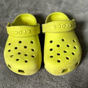 Neon green toddler crocs